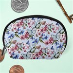 Watercolor Flowers Butterflies Pattern Blue Red Accessory Pouches (Large)  Back