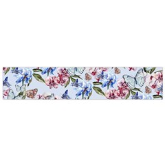 Watercolor Flowers Butterflies Pattern Blue Red Flano Scarf (small) by EDDArt