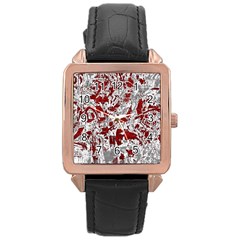 Pattern Rose Gold Leather Watch  by Valentinaart