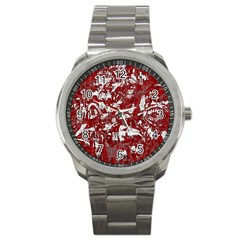 Pattern Sport Metal Watch by Valentinaart