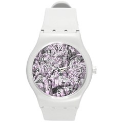 Pattern Round Plastic Sport Watch (m) by Valentinaart