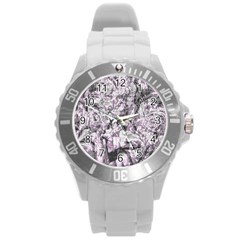 Pattern Round Plastic Sport Watch (l) by Valentinaart