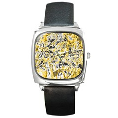 Pattern Square Metal Watch by Valentinaart