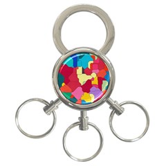 Colorful Leather Pieces             3-ring Key Chain by LalyLauraFLM