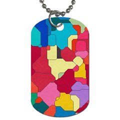 Colorful Leather Pieces             Dog Tag (one Side) by LalyLauraFLM