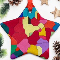 Colorful Leather Pieces             Ornament (star) by LalyLauraFLM