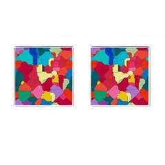 Colorful Leather Pieces             Cufflinks (square) by LalyLauraFLM