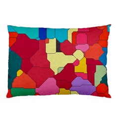 Colorful Leather Pieces             Pillow Case by LalyLauraFLM