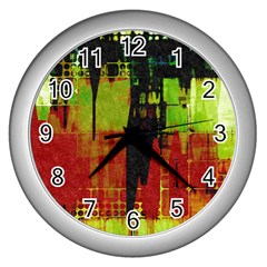 Grunge Texture             Wall Clock (silver)