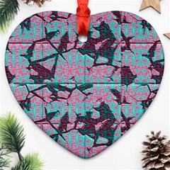 Cracked Tiles             Ornament (heart) by LalyLauraFLM