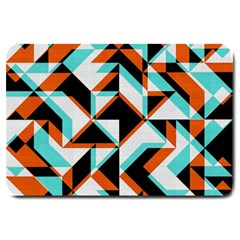 4 Colors Shapes          Large Doormat by LalyLauraFLM