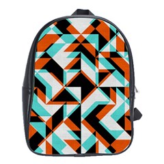 4 Colors Shapes          School Bag (large) by LalyLauraFLM