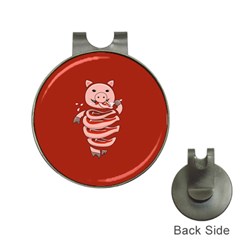 Red Stupid Self Eating Gluttonous Pig Hat Clips With Golf Markers by CreaturesStore