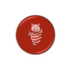 Red Stupid Self Eating Gluttonous Pig Hat Clip Ball Marker (4 Pack) by CreaturesStore