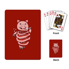 Red Stupid Self Eating Gluttonous Pig Playing Card by CreaturesStore