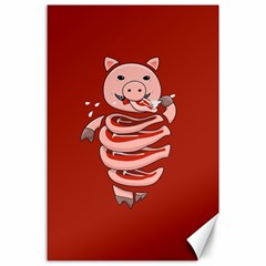 Red Stupid Self Eating Gluttonous Pig Canvas 24  X 36  by CreaturesStore