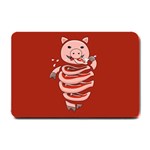 Red Stupid Self Eating Gluttonous Pig Small Doormat  24 x16  Door Mat