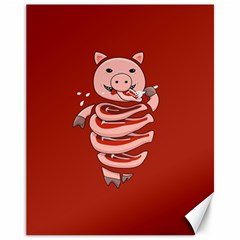 Red Stupid Self Eating Gluttonous Pig Canvas 11  X 14   by CreaturesStore