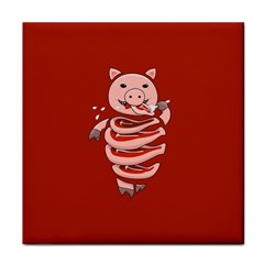 Red Stupid Self Eating Gluttonous Pig Face Towel by CreaturesStore