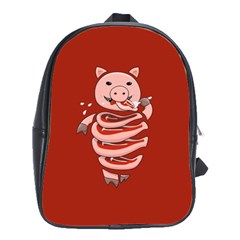 Red Stupid Self Eating Gluttonous Pig School Bags(large)  by CreaturesStore