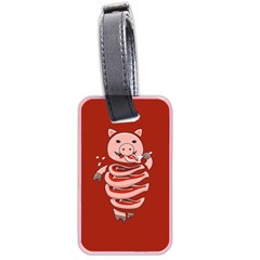 Red Stupid Self Eating Gluttonous Pig Luggage Tags (two Sides) by CreaturesStore