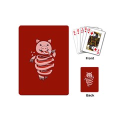 Red Stupid Self Eating Gluttonous Pig Playing Cards (mini)  by CreaturesStore