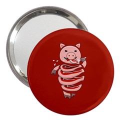 Red Stupid Self Eating Gluttonous Pig 3  Handbag Mirrors by CreaturesStore