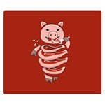 Red Stupid Self Eating Gluttonous Pig Double Sided Flano Blanket (Small)  50 x40  Blanket Front