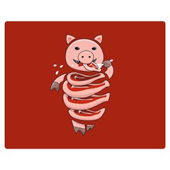 Red Stupid Self Eating Gluttonous Pig Double Sided Flano Blanket (medium)  by CreaturesStore