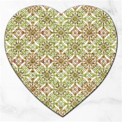 Colorful Stylized Floral Boho Jigsaw Puzzle (heart) by dflcprints