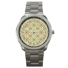 Colorful Stylized Floral Boho Sport Metal Watch by dflcprints