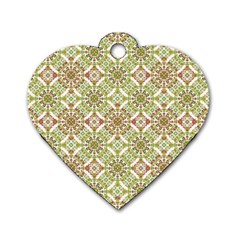 Colorful Stylized Floral Boho Dog Tag Heart (one Side) by dflcprints