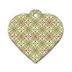 Colorful Stylized Floral Boho Dog Tag Heart (Two Sides) Front