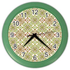 Colorful Stylized Floral Boho Color Wall Clocks by dflcprints