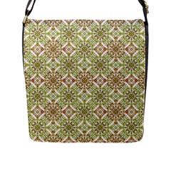 Colorful Stylized Floral Boho Flap Messenger Bag (l)  by dflcprints