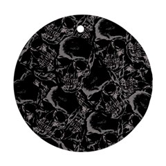 Skulls Pattern Ornament (round) by ValentinaDesign