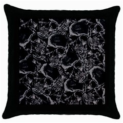 Skulls Pattern Throw Pillow Case (black) by ValentinaDesign