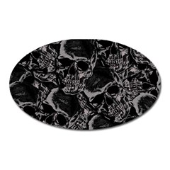 Skulls Pattern Oval Magnet