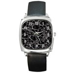 Skulls pattern Square Metal Watch Front