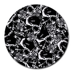 Skulls Pattern Round Mousepads by ValentinaDesign