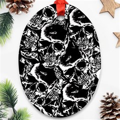 Skulls Pattern Ornament (oval) by ValentinaDesign