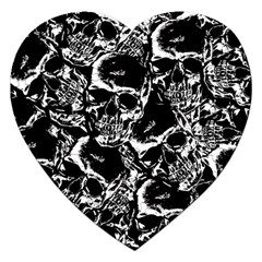 Skulls Pattern Jigsaw Puzzle (heart) by ValentinaDesign