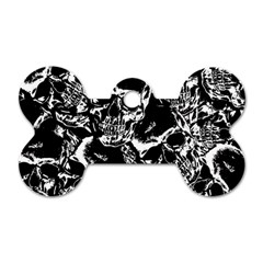 Skulls Pattern Dog Tag Bone (two Sides)