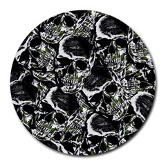 Skulls Pattern Round Mousepads by ValentinaDesign