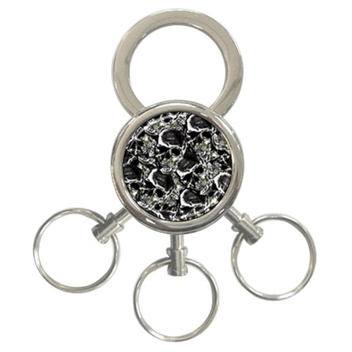 Skulls pattern 3-Ring Key Chains