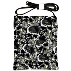 Skulls Pattern Shoulder Sling Bags by ValentinaDesign