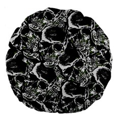 Skulls Pattern Large 18  Premium Flano Round Cushions