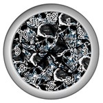 Skulls pattern Wall Clocks (Silver)  Front