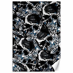 Skulls Pattern Canvas 12  X 18   by ValentinaDesign