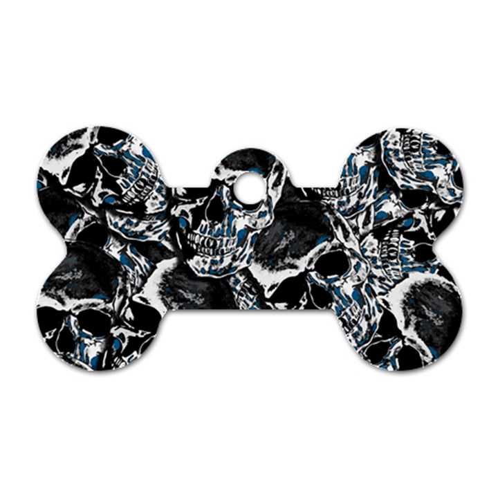 Skulls pattern Dog Tag Bone (Two Sides)